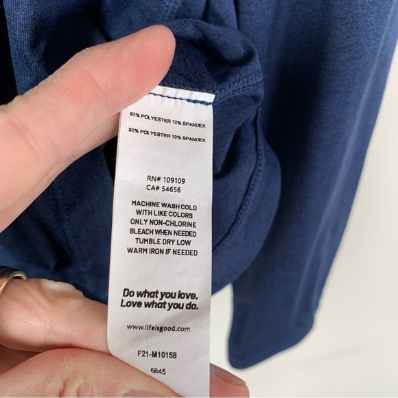 Life is Good Active Fueled by Positive Energy Navy Blue Long Sleeve Shirt Size L - Picture 5 of 6